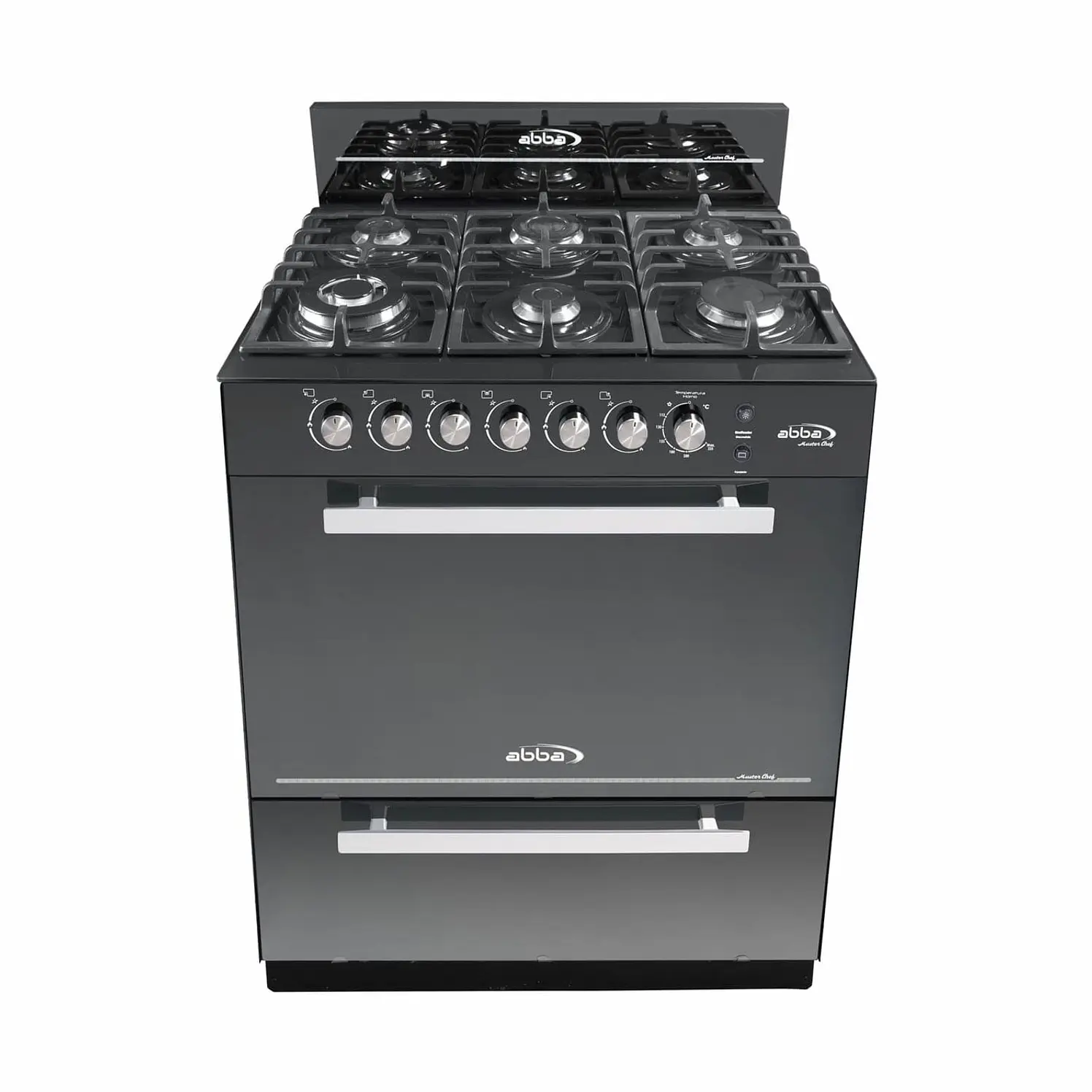 Estufa De Piso Abba 6 Puestos Gas Natural Negro
