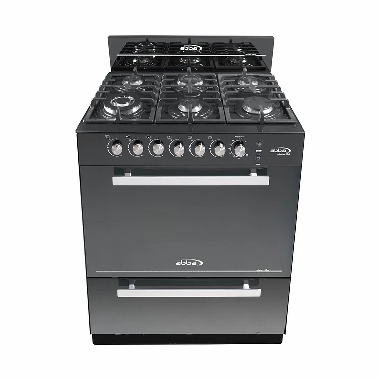 Estufa De Piso Abba 6 Puestos Gas Natural Negro