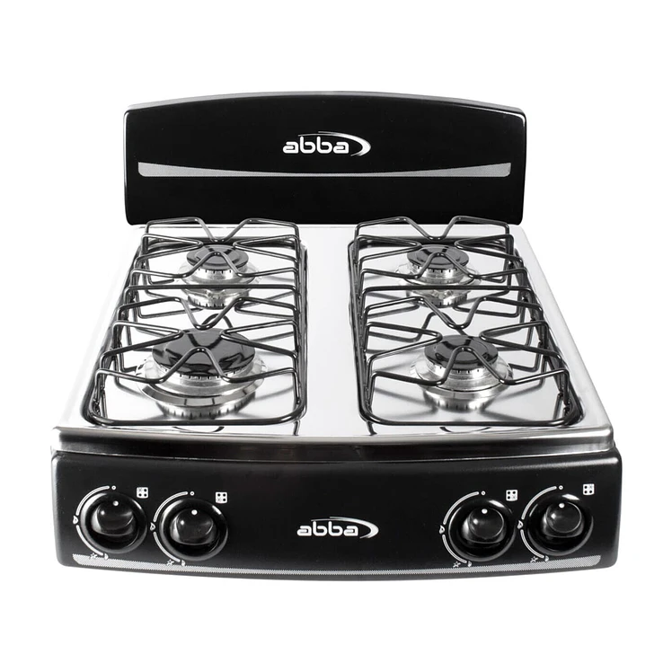 Estufa De Mesa Abba 4 Puestos Gas Natural Negro