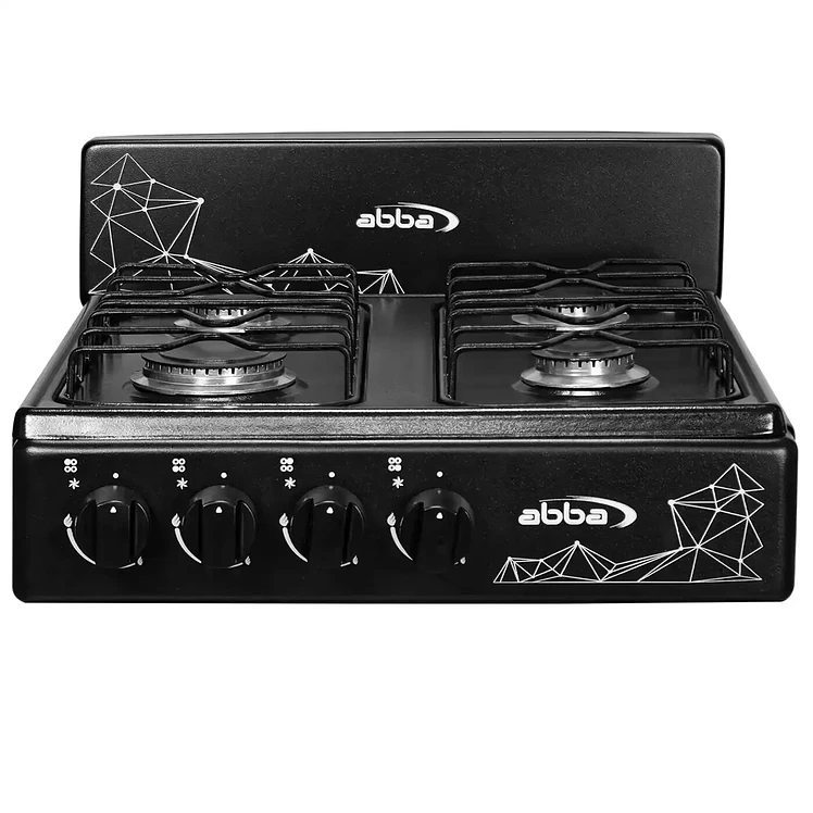Estufa De Mesa Abba 4 Puestos Gas Natural St 20En N Negro