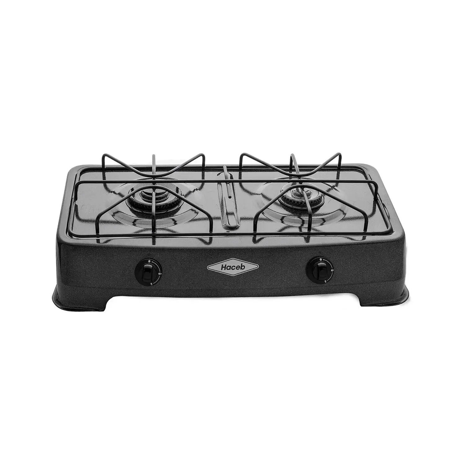 Estufa Haceb De Mesa 2 Puestos Gas Propano Pimienta Gris