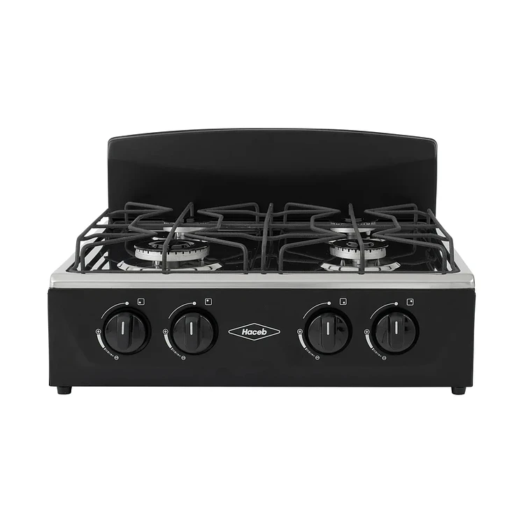 Estufa Haceb De Mesa 4 Puestos Gas Natural Avellana T Negro