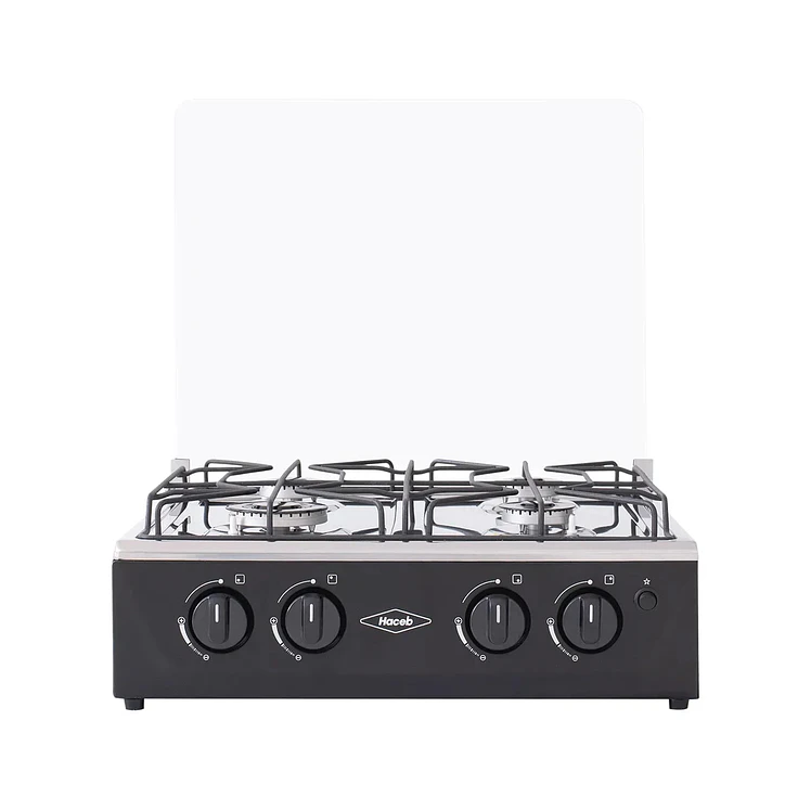 Estufa Haceb Mesa 4 Puestos Gas Natural Vidrio Negro