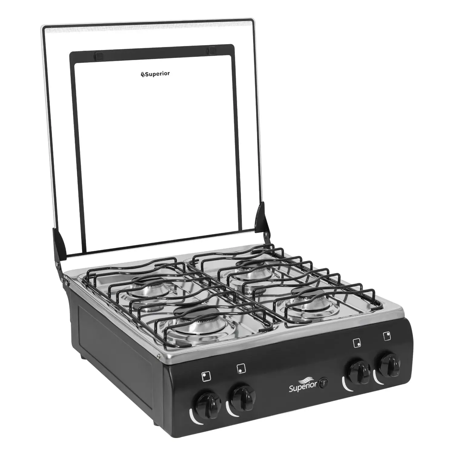 Estufa De Mesa Superior 4 Puestos Gas Natural Negro