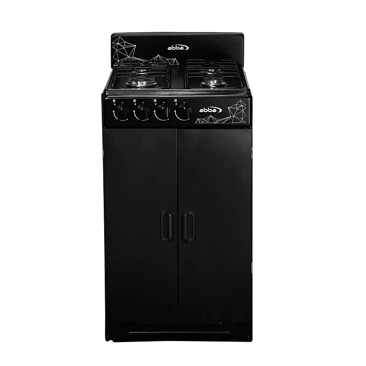 Estufa Piso Abba 4 Puestos Gas Propano At 20Ge N Negro