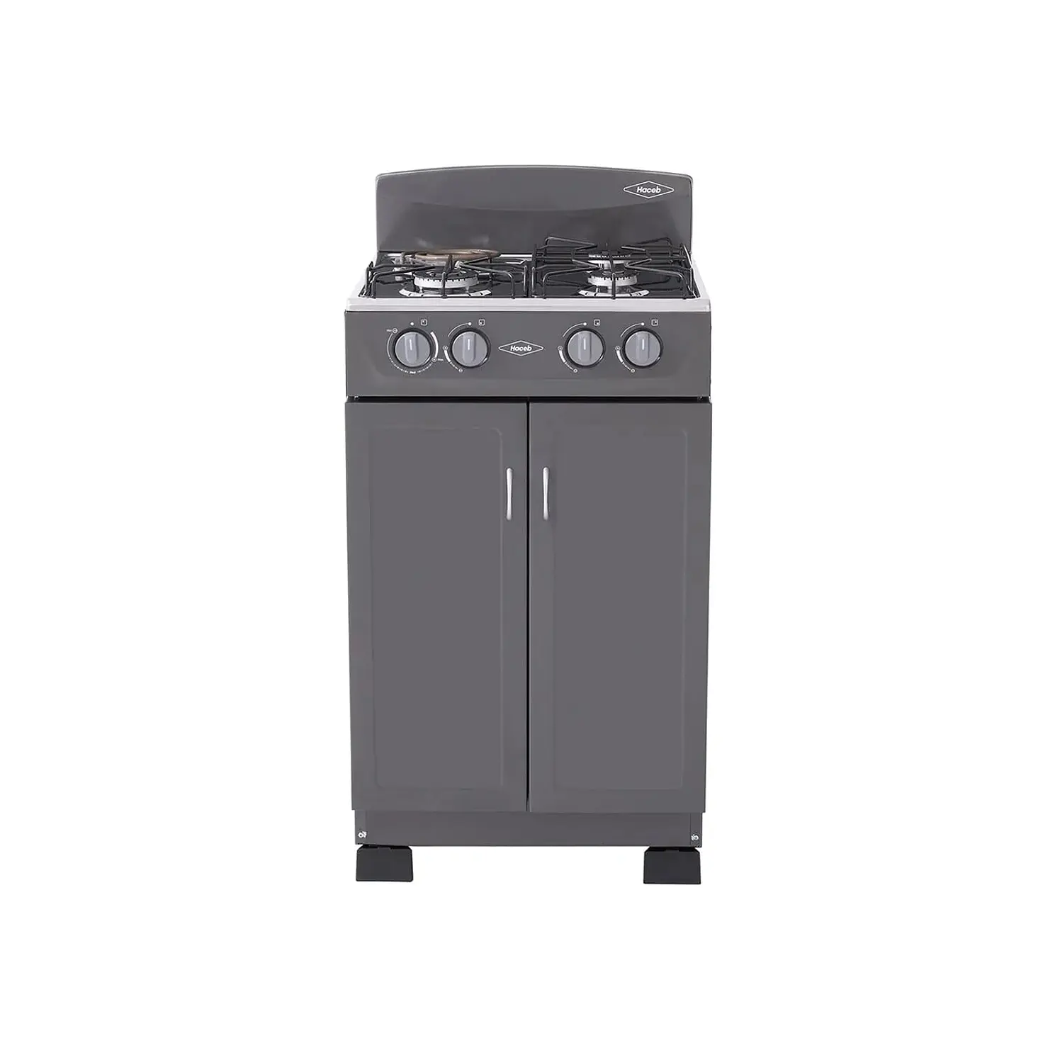 Estufa Piso Haceb 4 Puestos Gas Propano Romero 3X1 Plata