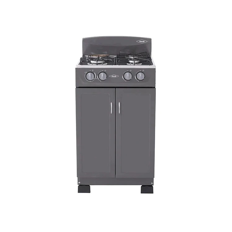 Estufa Piso Haceb 4 Puestos Gas Propano Romero 3X1 Plata