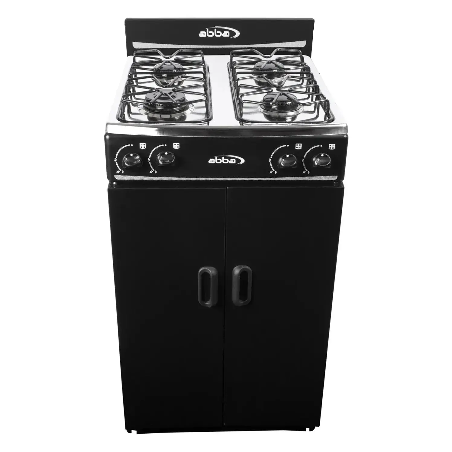 Estufa De Piso Abba 4 Puestos Gas Propano Con Gabinete Negro