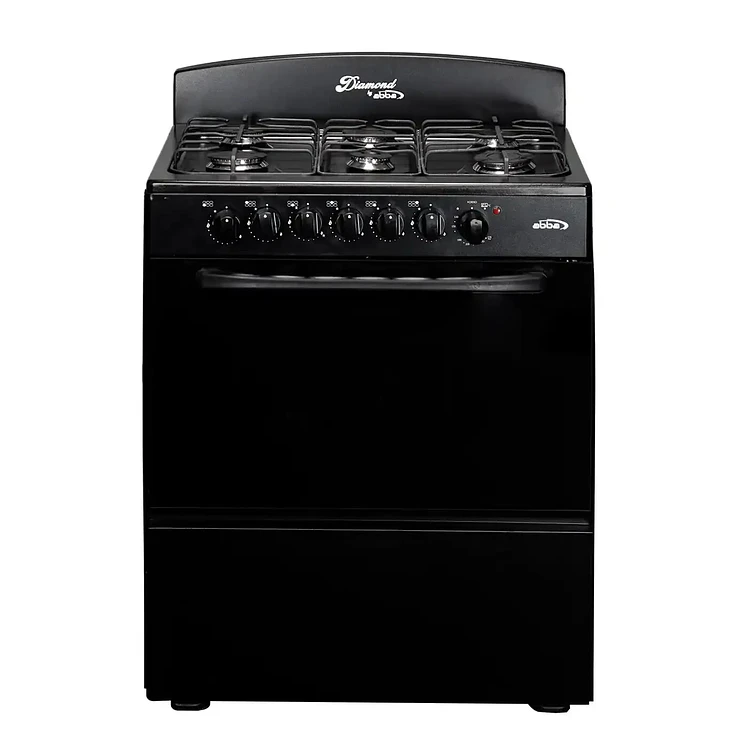 Estufa Piso Abba Diamante 6 Gas Natural Ea, Rt Gt N Negro