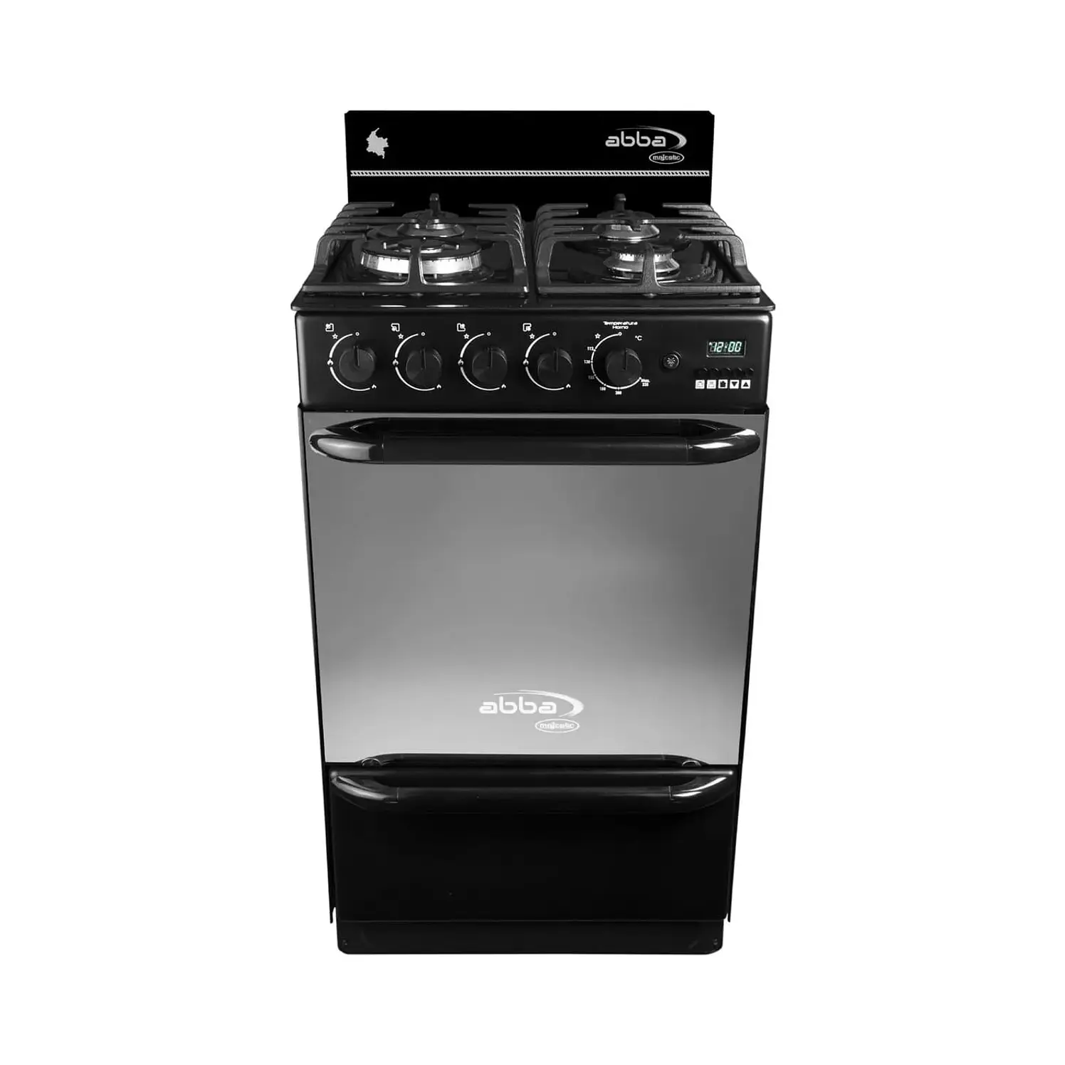 Estufa Piso Abba Majestic 4 Horno Gas Natural Gt T Negro
