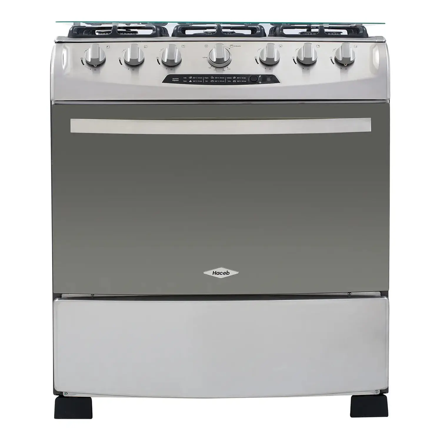 Estufa Piso Haceb 6 Puestos Horno Gas Propano Oregano Gris