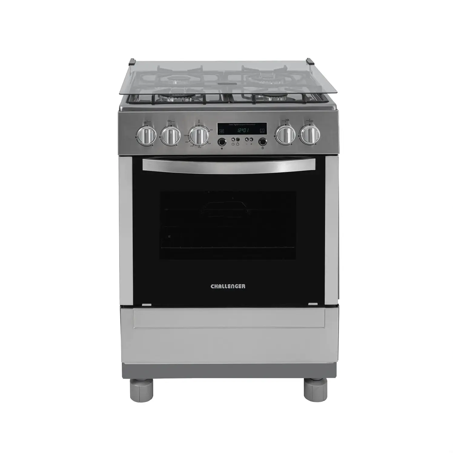 Estufa Piso Challenger 4 Gas Natural Si 9465 Plateado
