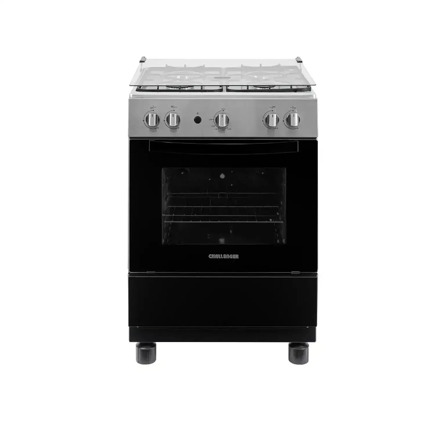 Estufa Piso Challenger 4 Puestos Horno Gas Natural Negra