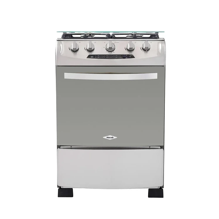 Estufa Piso Haceb 4 Puestos Horno Gas Natural Oregano Gris