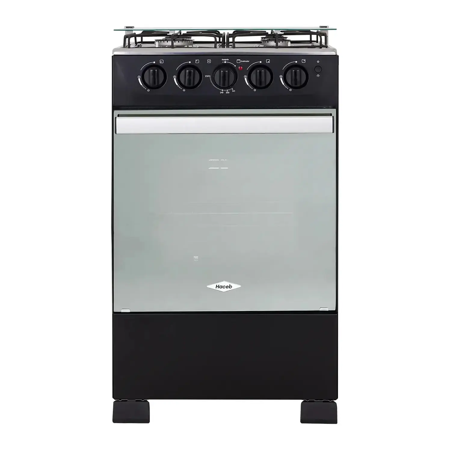 Estufa Piso Haceb 4 Puestos Horno Gas Natural Reflex Negro