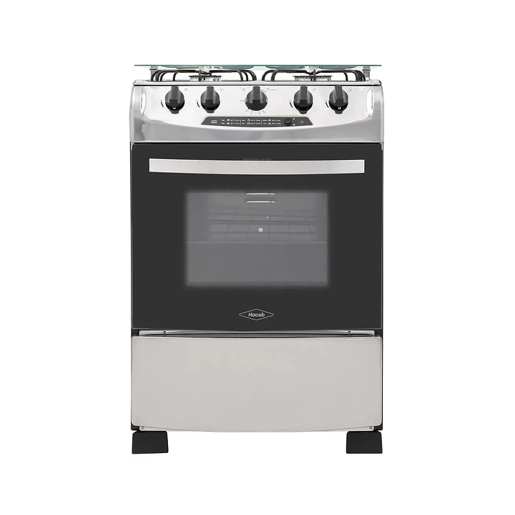 Estufa Piso Haceb 4 Puestos Horno Gas Propano Gris Negro