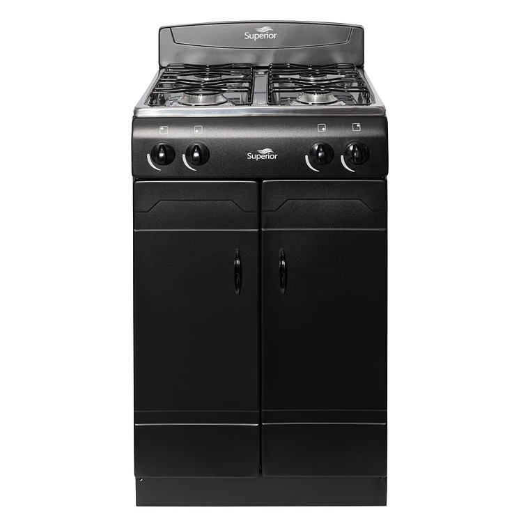 Estufa De Piso Superior 4 Puestos Gas Natural 7015 Negro