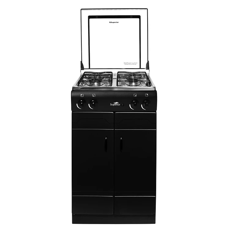 Estufa De Piso Superior 4 Puestos Gas Natural Negro