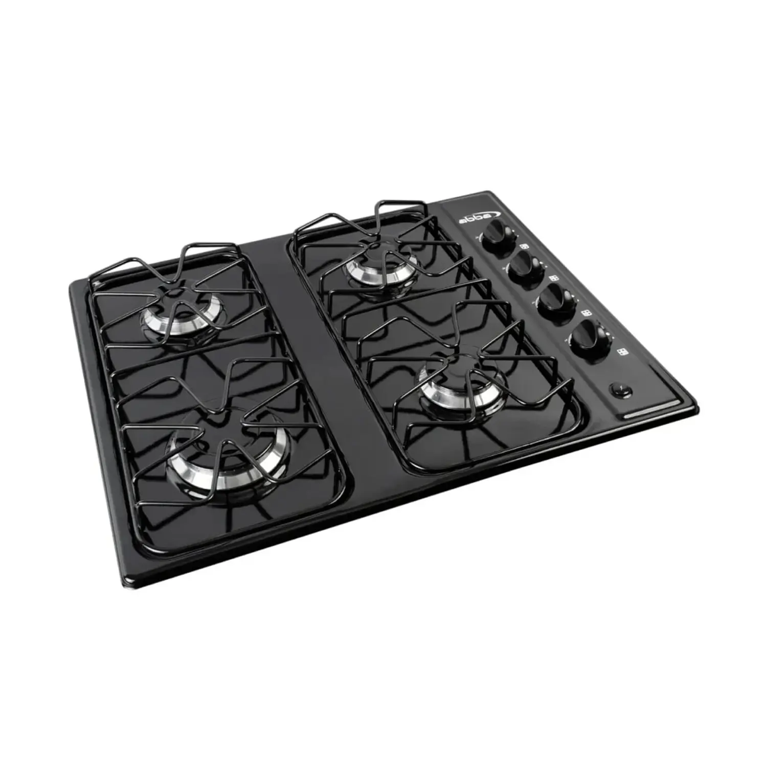 Estufa De Empotrar Abba 60Cms 4 Puestos Gas Natural Negro