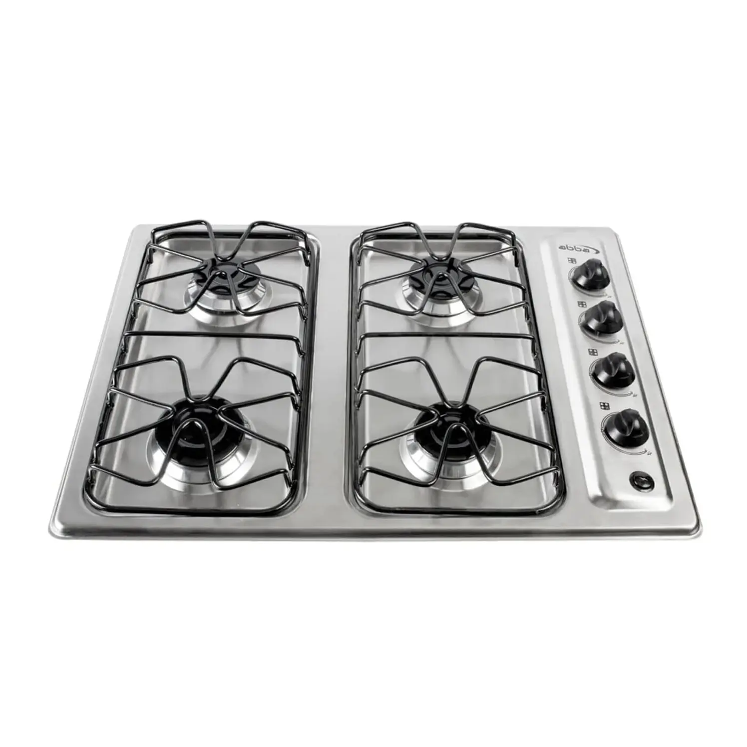 Estufa Empotrar Abba 60Cms 4 Puestos Gas Natural Ee Plateado