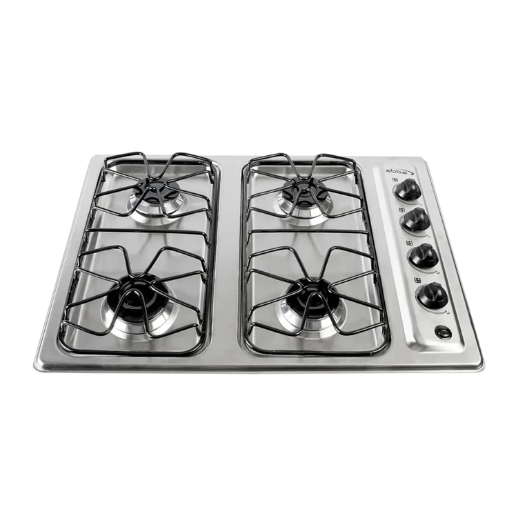 Estufa Empotrar Abba 60Cms 4 Puestos Gas Natural Ee Plateado