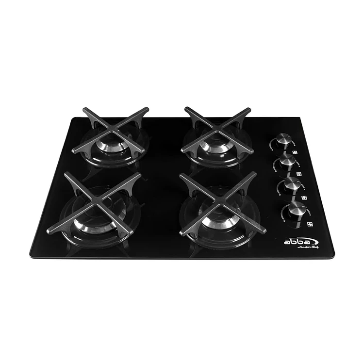 Estufa Empotrar Abba Master 60Cms 4 Gas Natural Negro
