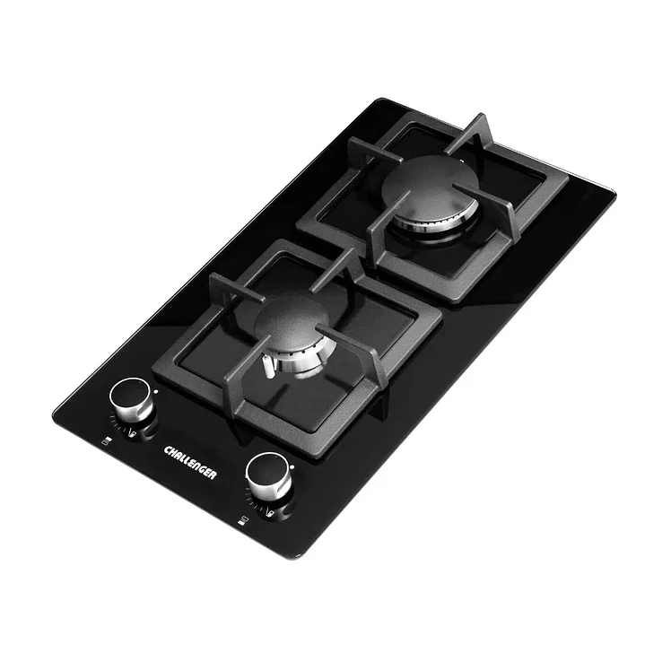 Estufa Empotrar Challenger 30Cms 2 Puestos Gas Natural Negro
