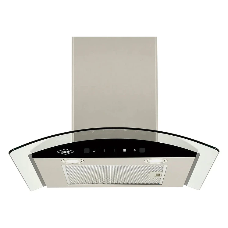 Campana Extractora Haceb 60 Cms Vidrio 3 Inox Negro