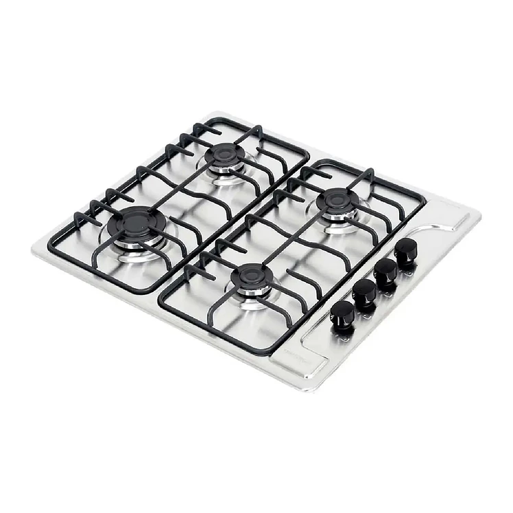 Estufa Empotrar Challenger 59Cms 4 Gas Natural Plateado