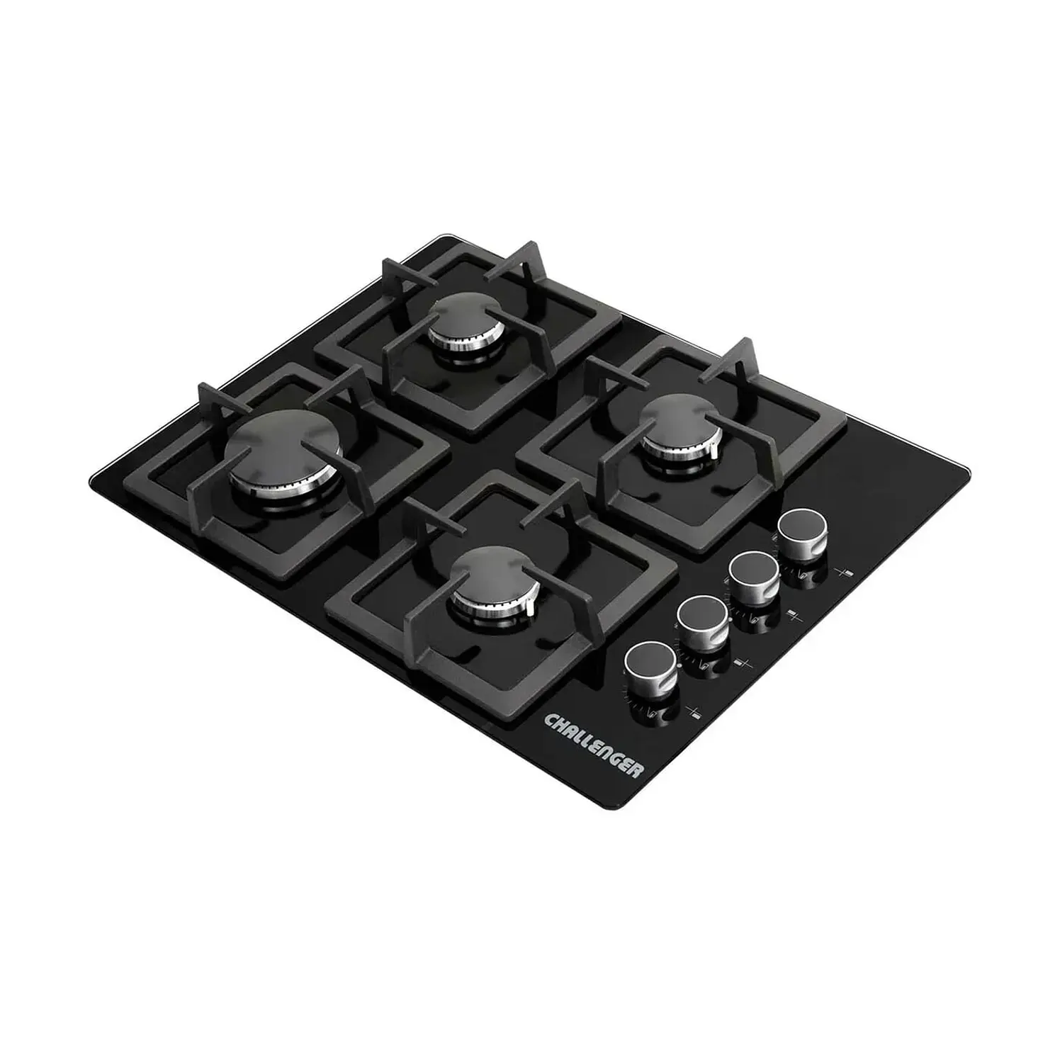 Estufa Empotrar Challenger 60Cms 4 Puestos Gas Natural Negro
