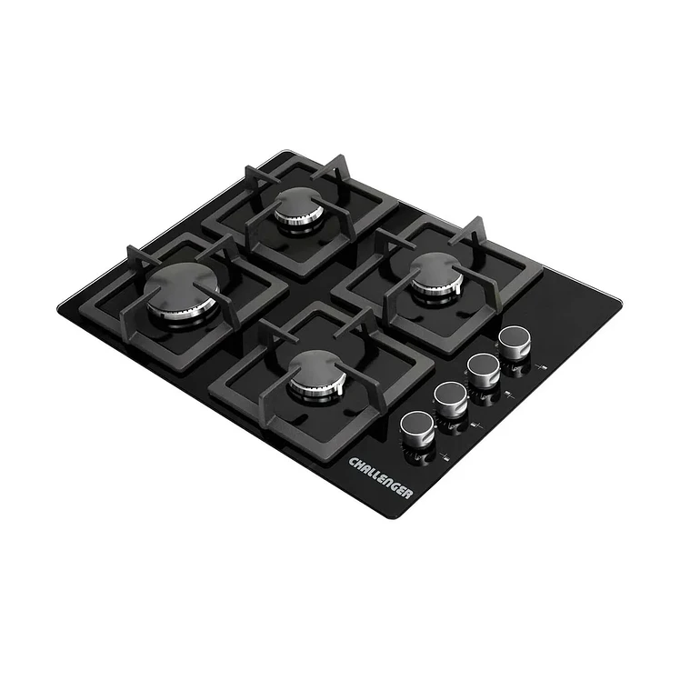 Estufa Empotrar Challenger 60Cms 4 Puestos Gas Natural Negro
