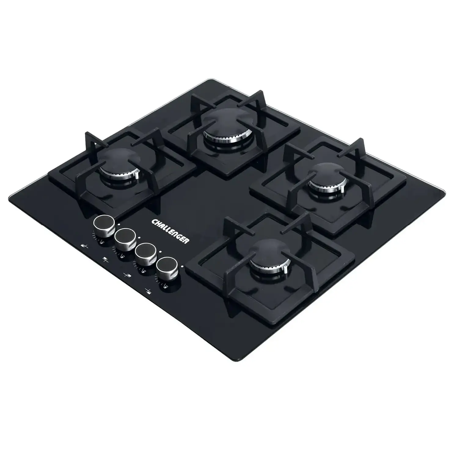 Estufa Empotrar Challenger 60Cms 4 Puestos Gas Natural Negro