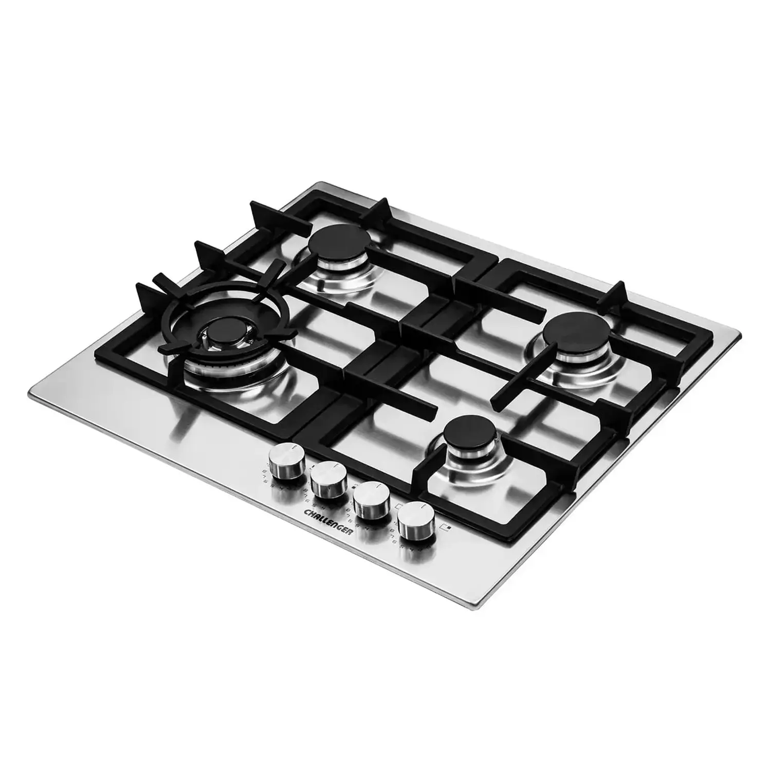Estufa Empotrar Challenger 60Cms 4 Gas Natural Plateado