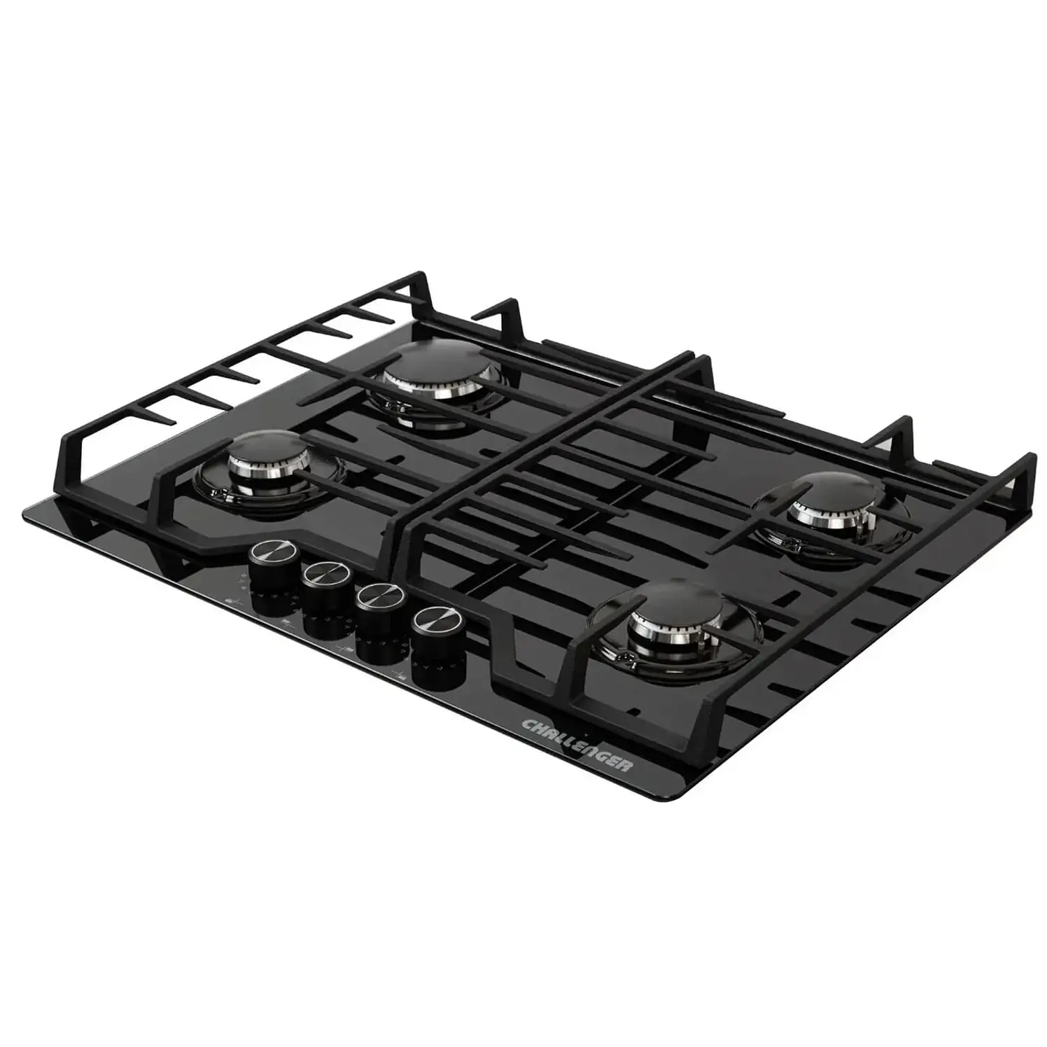 Estufa Empotrar Challenger 65Cms 4 Puestos Gas Natural Negro