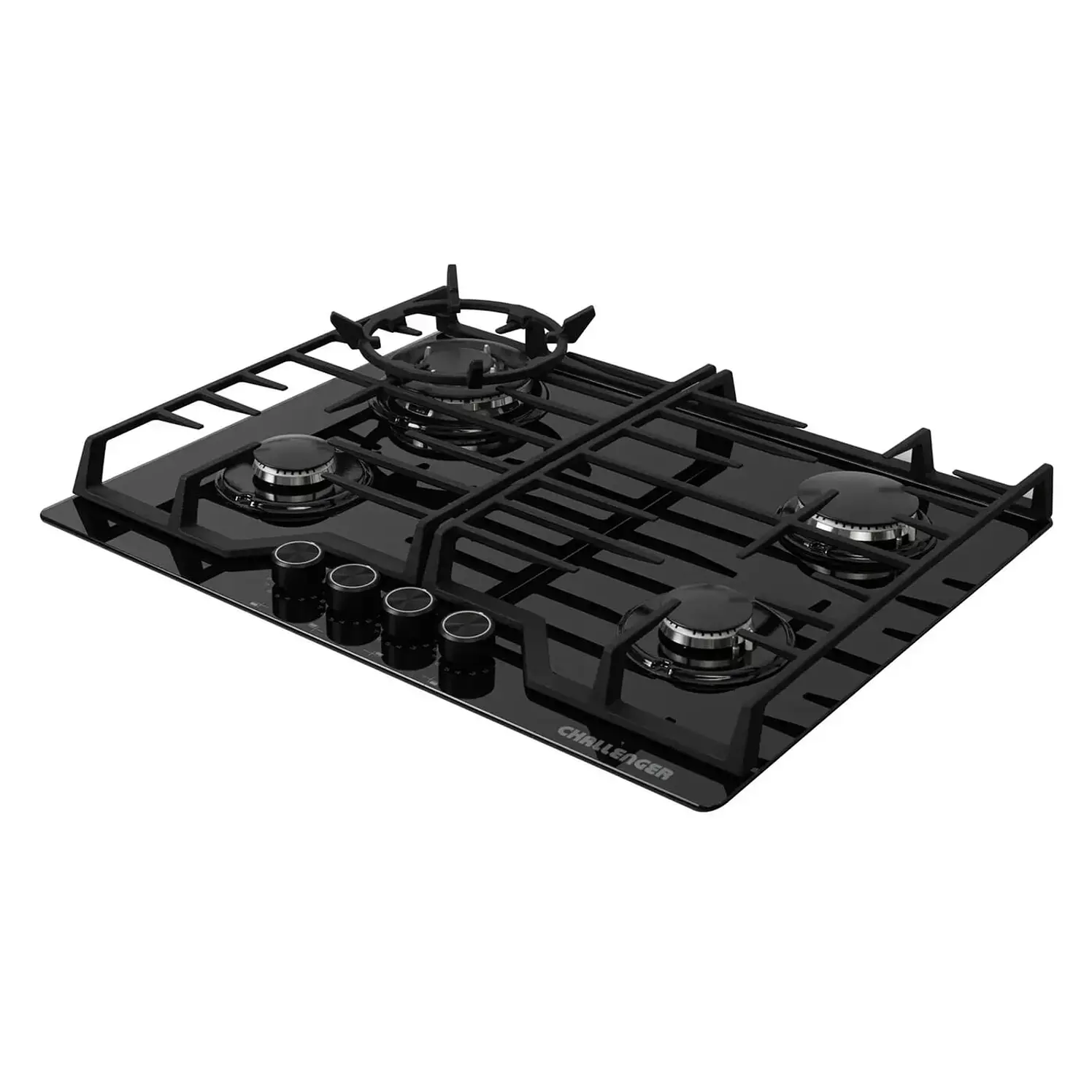 Estufa Empotrar Challenger 65Cms 4 Puestos Gas Natural Negro