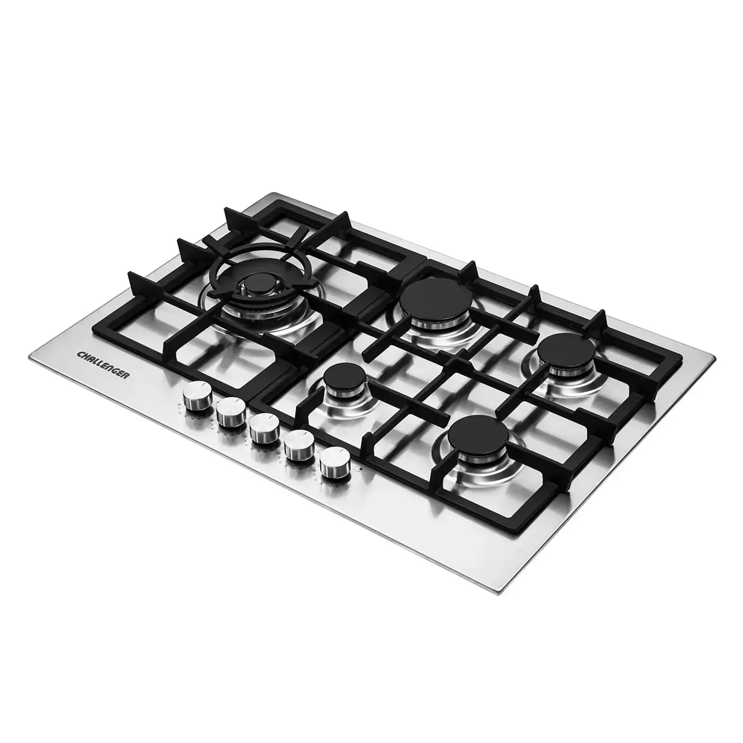 Estufa Empotrar Challenger 75Cms 5 Gas Natural Plateado