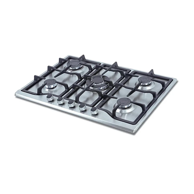Estufa Empotrar Challenger 76Cms 5 Gas Natural Plateado