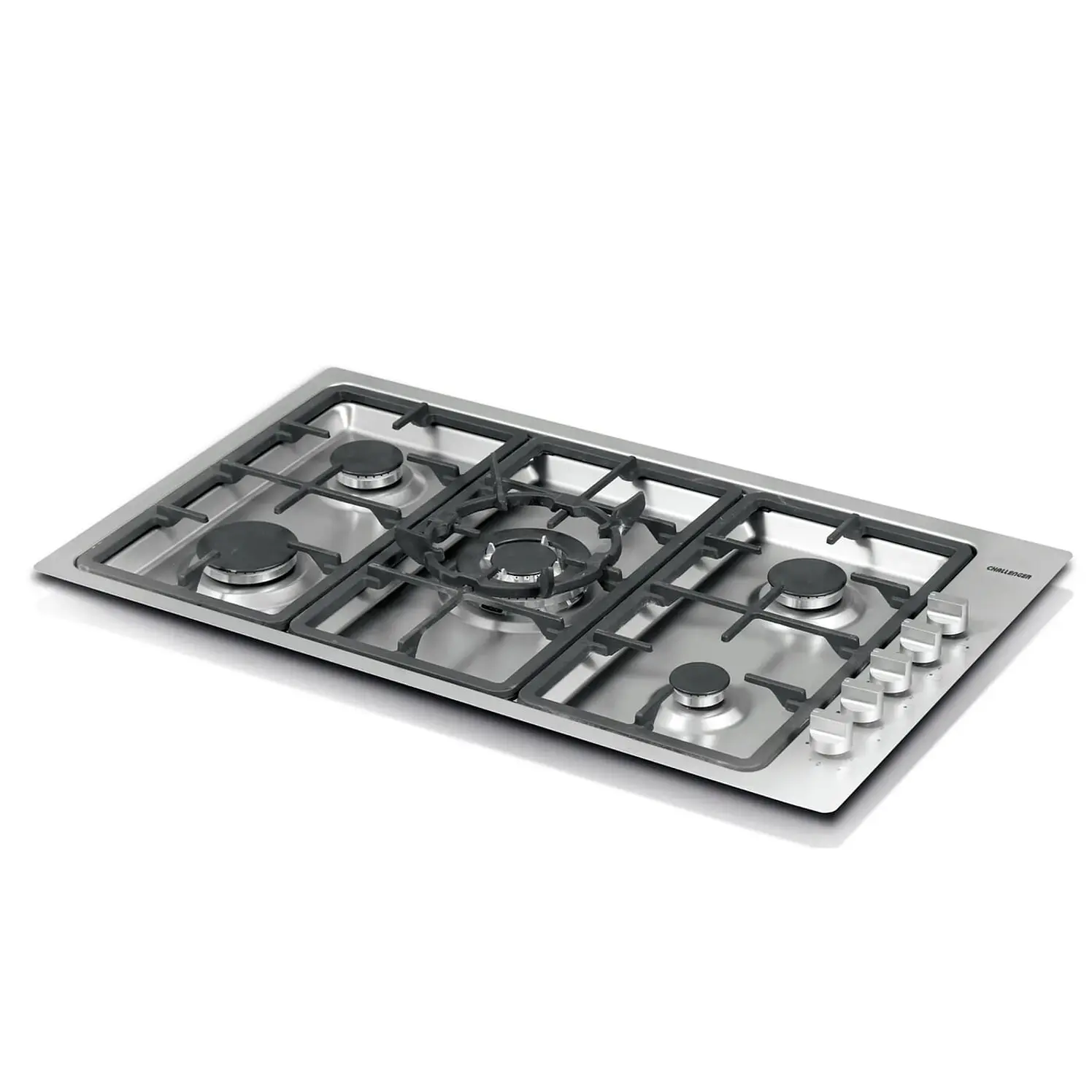 Estufa Empotrar Challenger 86Cms 5 Gas Natural Plateado