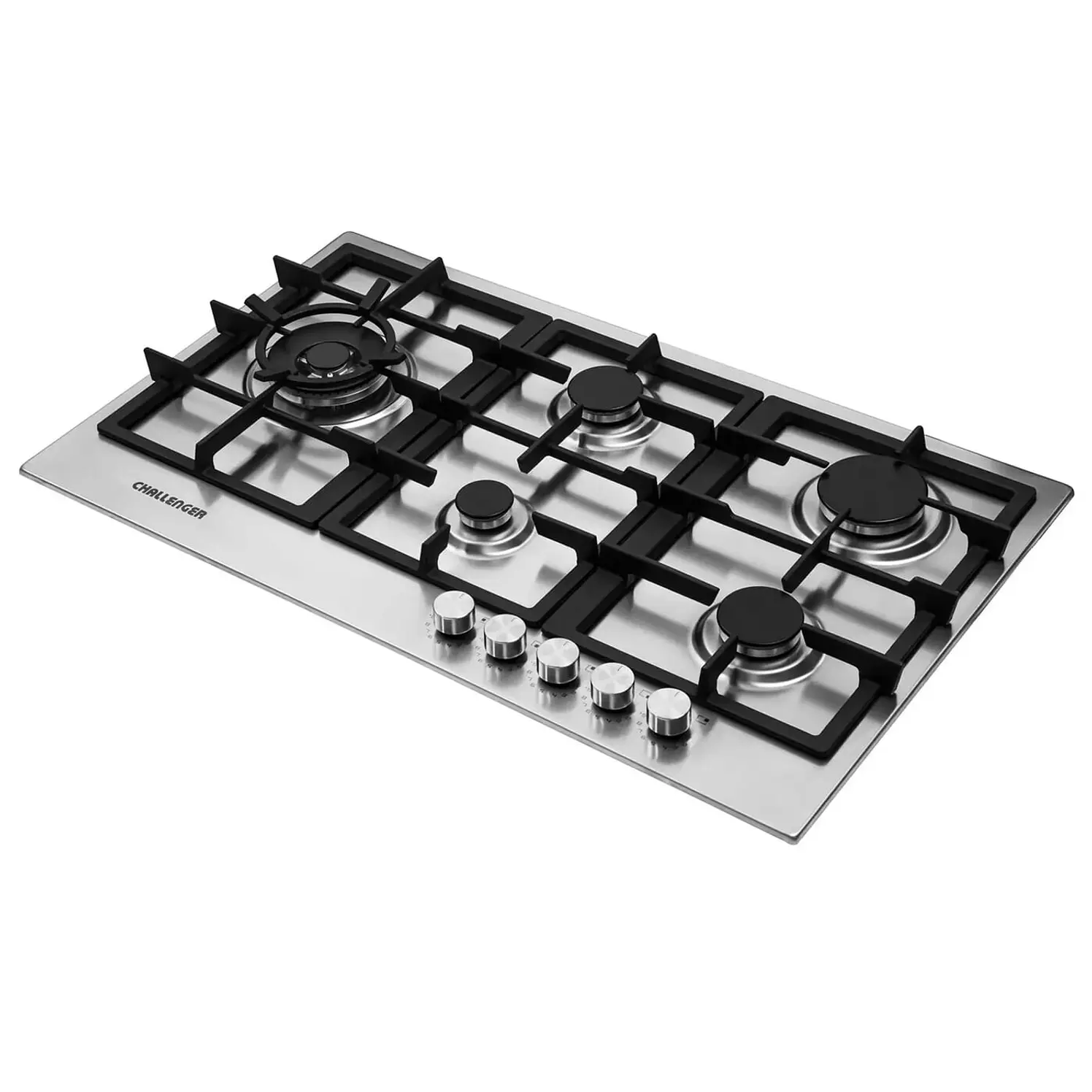 Estufa Empotrar Challenger 86Cms 5 Gas Natural Plateado