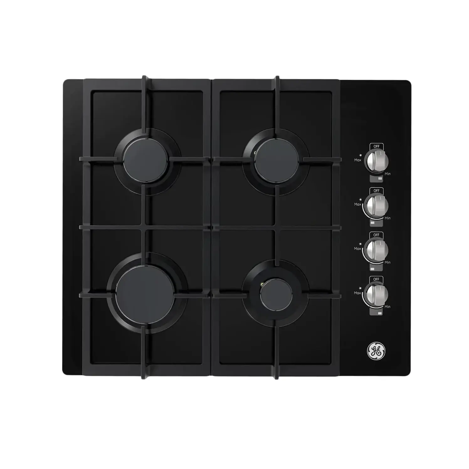 Estufa Empotrar Ge 60 Cms 4 Puestos Gas Natural Vidrio Negro