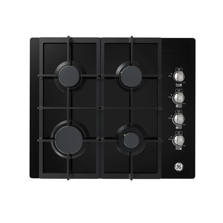 Estufa Empotrar Ge 60 Cms 4 Puestos Gas Natural Vidrio Negro