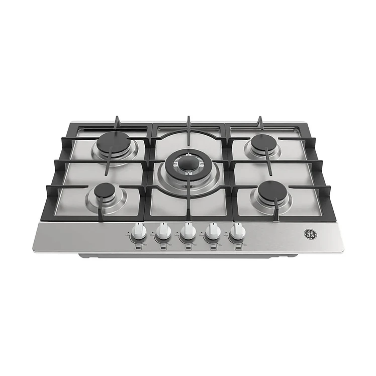 Estufa De Empotrar Ge 77 Cms 5 Puestos Gas Natural Inox
