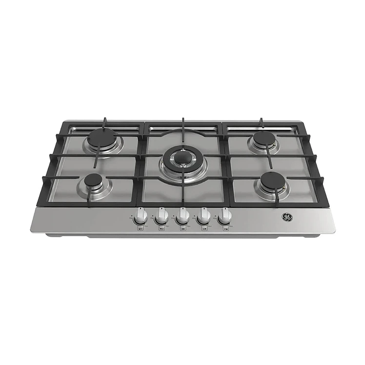 Estufa De Empotrar Ge 86 Cms 5 Puestos Gas Natural Inox