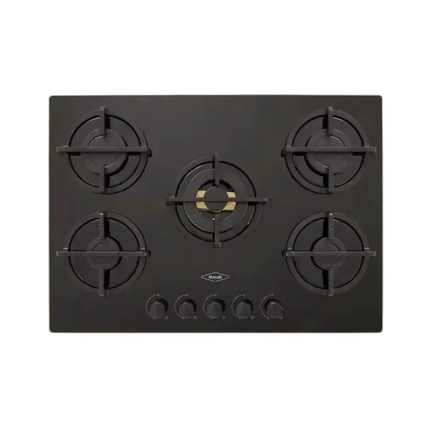 Estufa Empotrar Haceb 76Cms 5 Puestos Gas Natural Negra