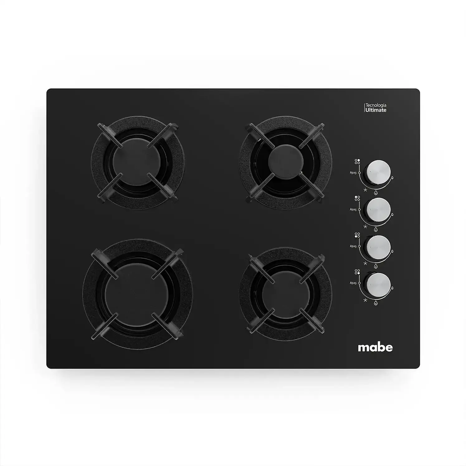 Estufa De Empotrar Mabe 60Cms 4 Puestos Gas Natural Negro