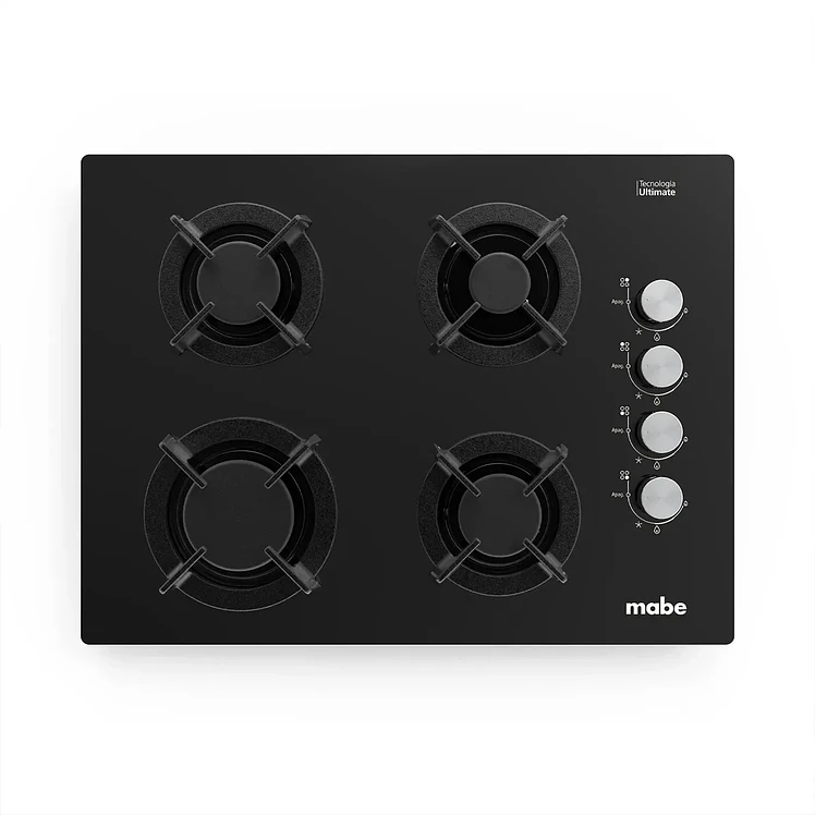 Estufa De Empotrar Mabe 60Cms 4 Puestos Gas Natural Negro