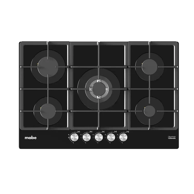 Estufa De Empotrar Mabe 76Cms 5 Puestos Gas Natural Negro