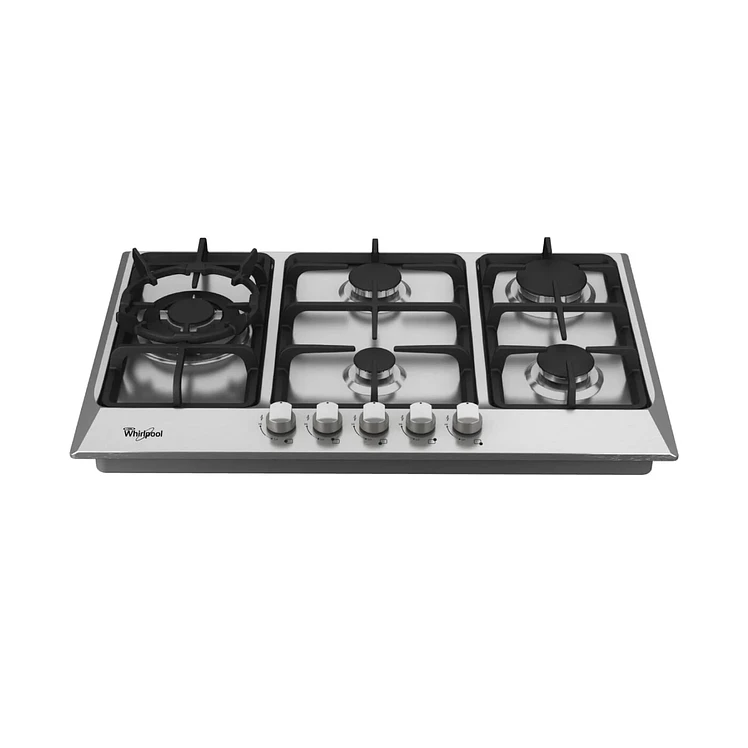 Estufa Empotrar Whirlpool 74Cms 5 Puestos Gas Propano Gris
