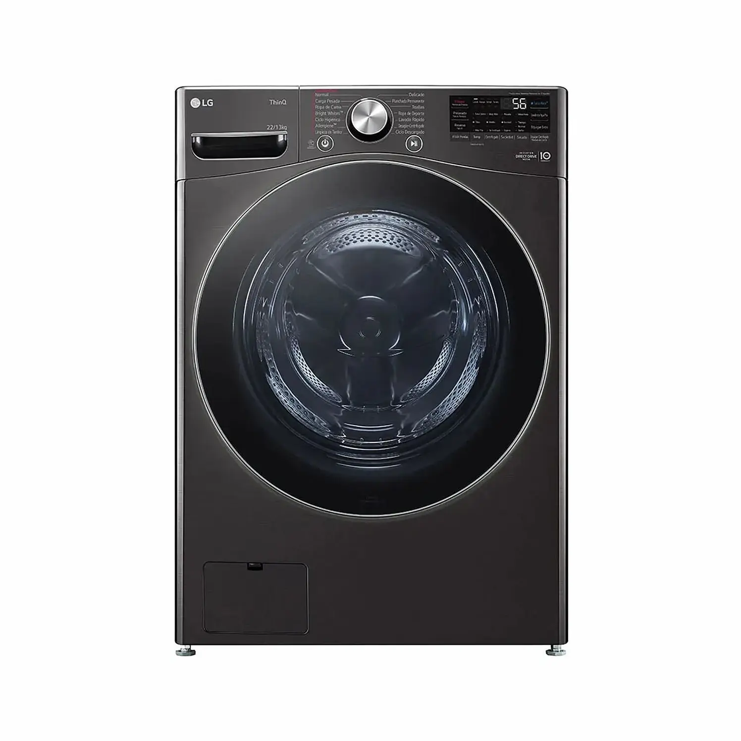 LG Carga Frontal 22 Kg Negra