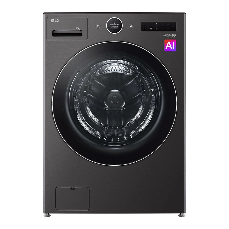 Lavadora LG Carga Frontal 25 Kg Negro